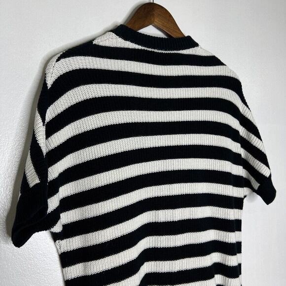 Cabi 5289 Black White Striped V-Neck Oversized Cardigan Sweater Size XXS - Picture 7 of 10